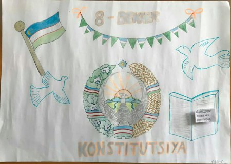 Стенгазета ко Дню Конституции Узбекистана