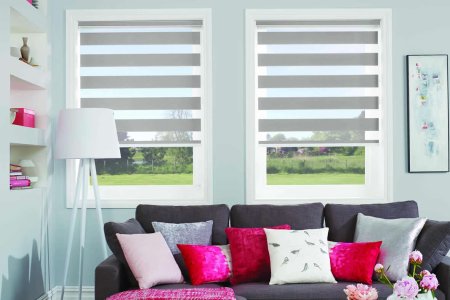 Рулонные шторы день ночь желтые