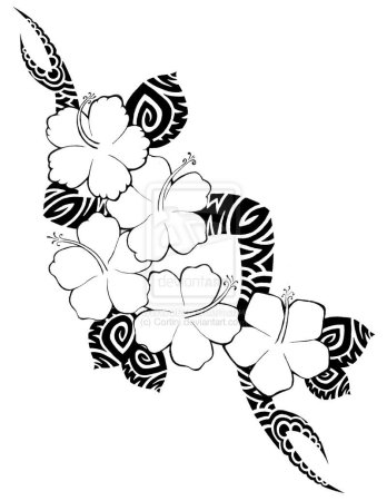 Гавайские цветы тату