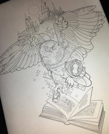 Скетч Сова Гарри Поттера