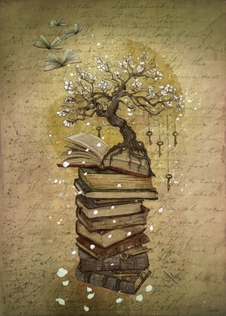 Красивое дерево с книжками