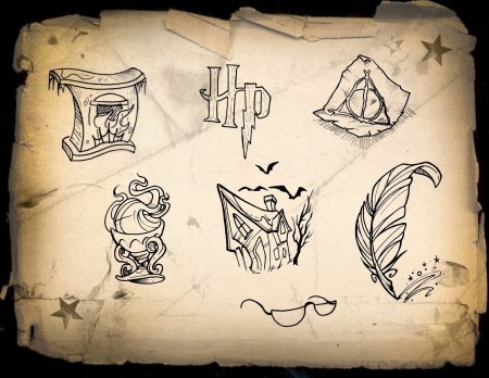 Тату в стиле Гарри Поттера эскизы