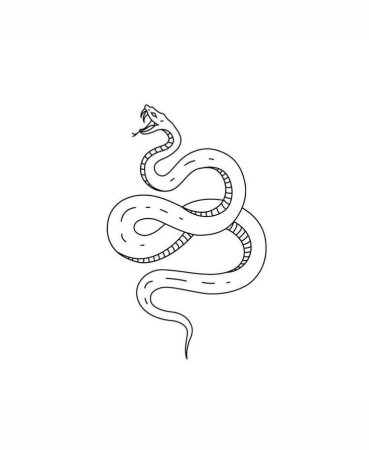 Тату змея маленькая эскиз