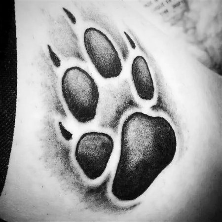 Тату отпечаток лапы волка