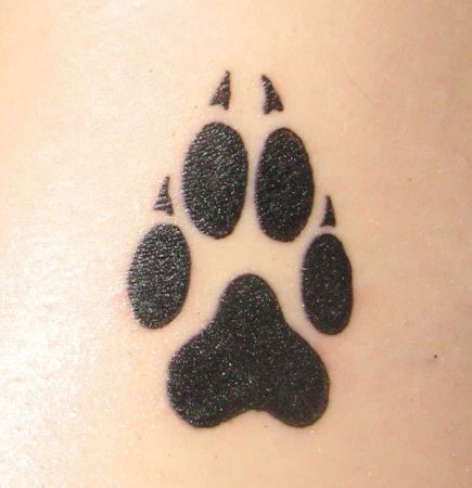 Тату отпечаток лапы