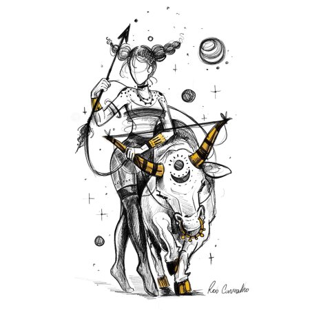 Тату Телец эскизы для девушек