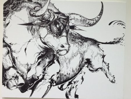 Бык гравюра