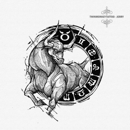 Тату знак зодиака Телец - Таурус