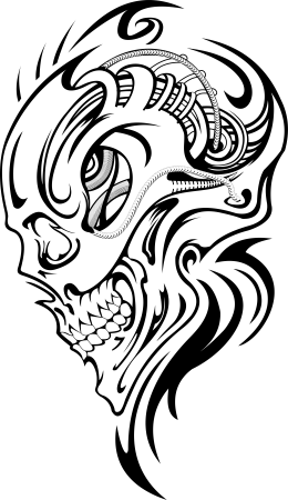 Тату волка в стиле трайбл