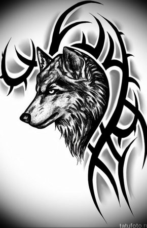 Тату волк трайбл