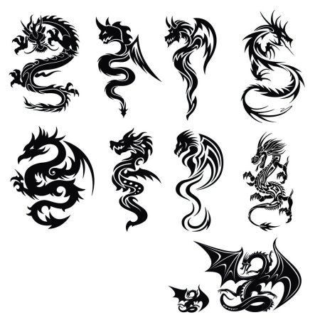 Тату дракон маленький