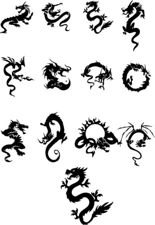 Тату дракон маленький