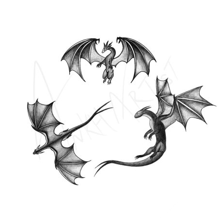 Тату дракон маленький