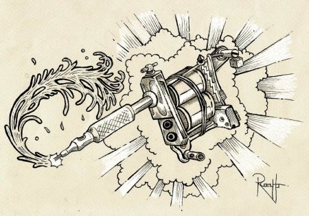 Тату машинка эскиз