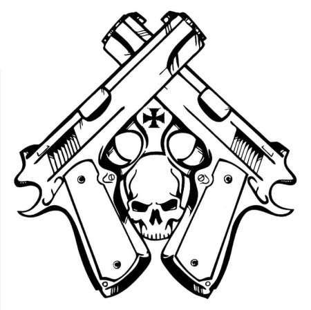 Татуировка пистолет эскиз