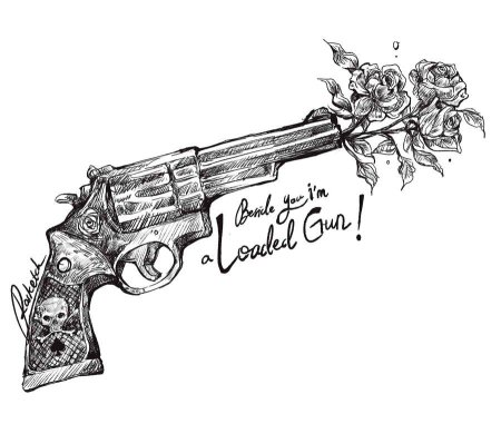 Револьвер тату эскиз