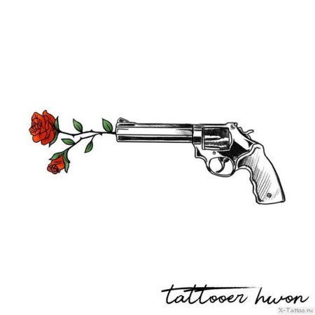 Тату пистолет эскиз