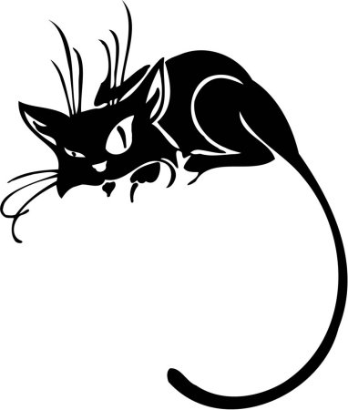 Силуэт кошки тату