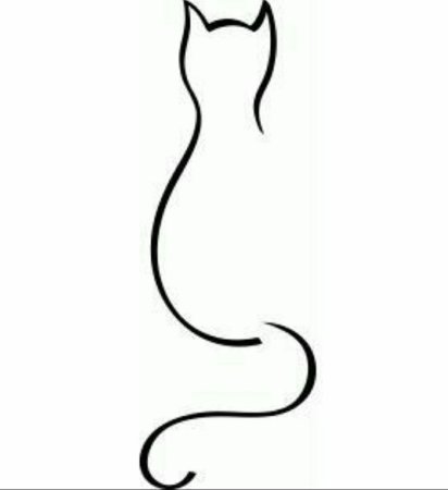Кошка одной линией контур