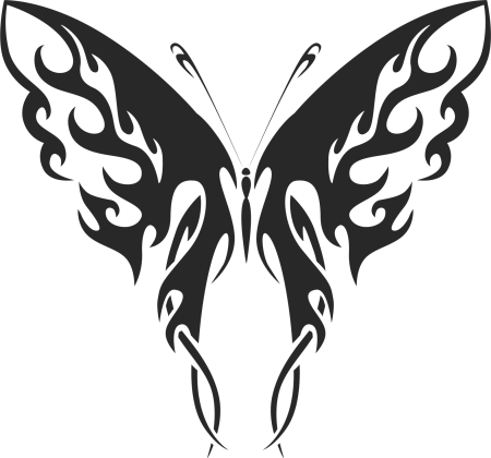 Эскизы тату трайбл бабочка