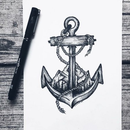 Якорь рисунок красивый