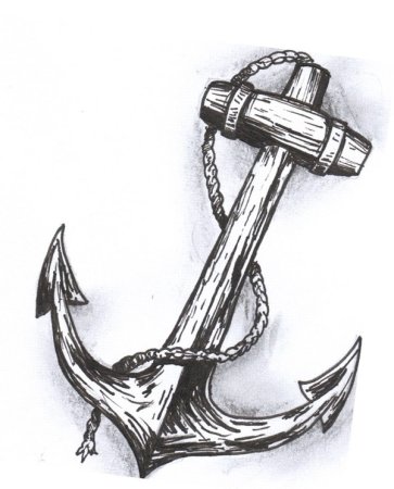 Якорь тату эскиз