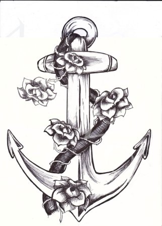 Тату якорь