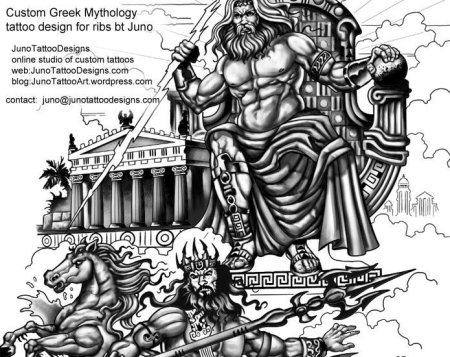 Эскизы тату Греческая мифология Зевс