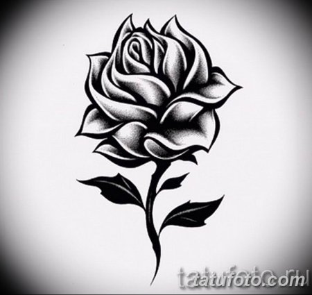Роза тату черно белая