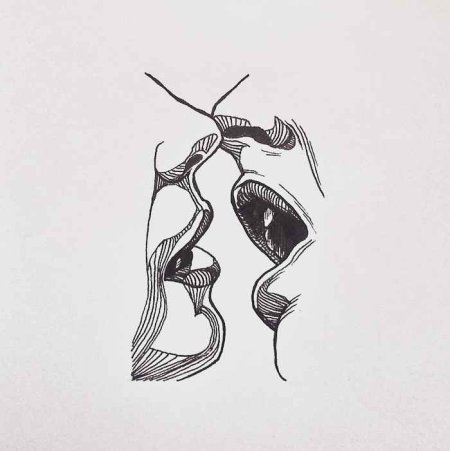 Тату губы поцелуй эскиз