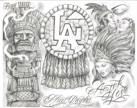 Майя и Ацтеки в стиле Чикано
