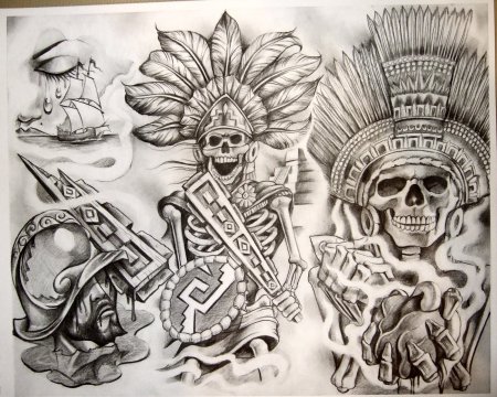 Майя и Ацтеки в стиле Чикано