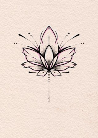 Лотос тату сбоку