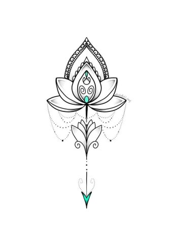 Лотос лайнворк эскиз