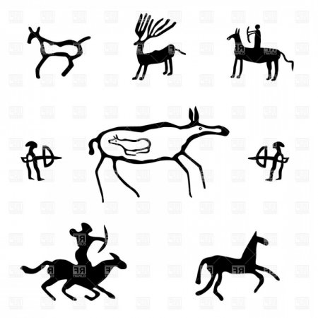 Наскальная живопись вектор