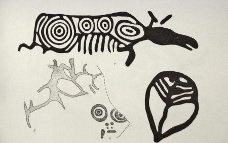 Петроглифы горный Алтай стилизованные