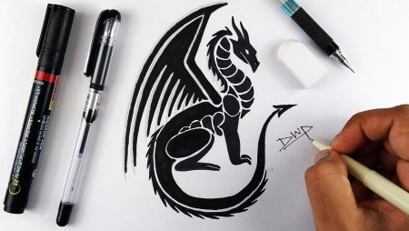 Рисунки чёрным фломастером