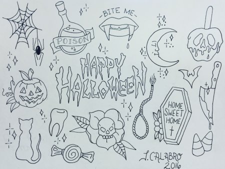 Тату Хэллоуин эскизы