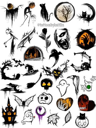 Хэллоуинские маленькие тату