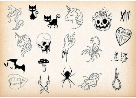 Тату на Хэллоуин маленькие