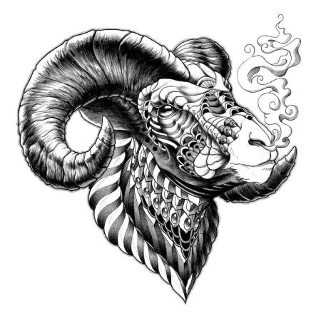 Тату Овен для мужчин эскизы