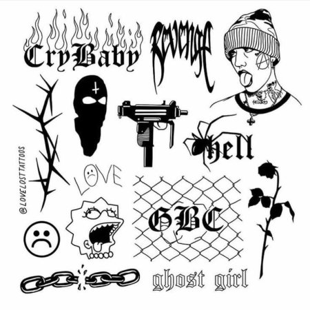 Тату лил Пипа эскизы