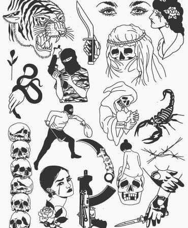 Эскизы татуировок молодежных