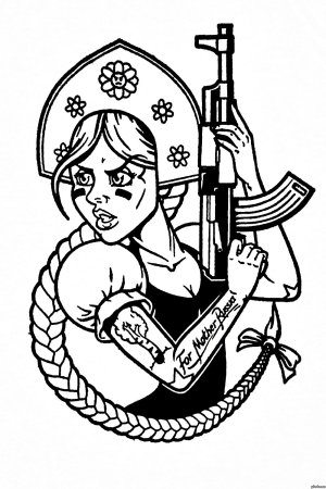 Матрешка с автоматом Калашникова