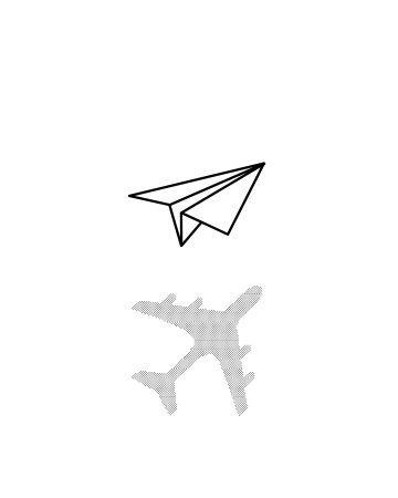 Тату самолет эскиз