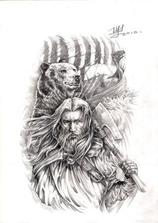 Берсеркер Викинг тату