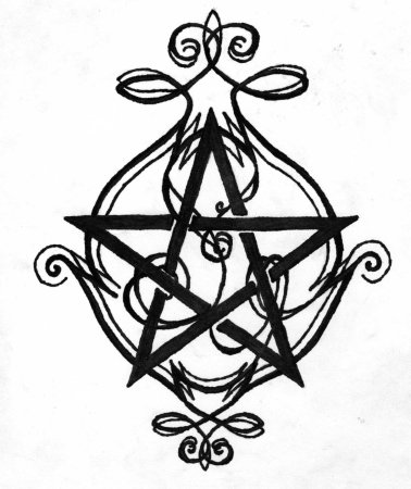 Тату пентаграмма Wicca