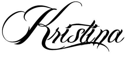 Эскиз тату имя Кристина