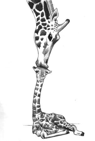 Жираф в графике