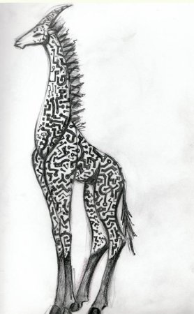 Тату Жираф эскизы